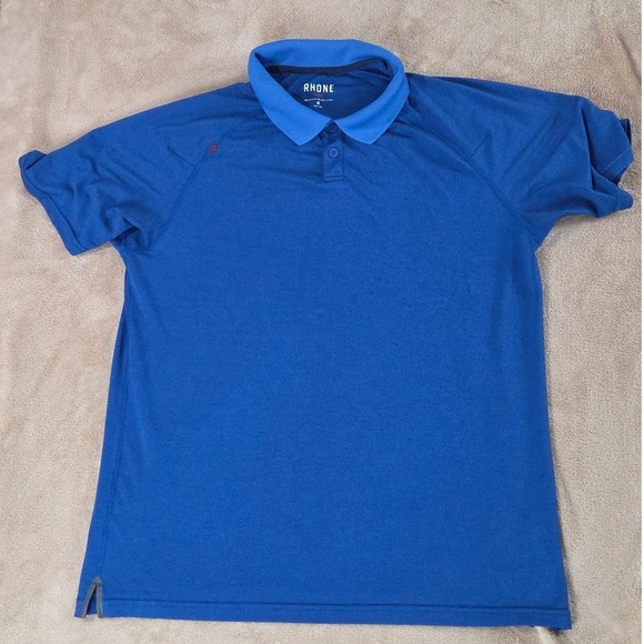 Rhone polo Shirt men size medium Blue stretch short sleeve golf performance - Picture 1 of 8